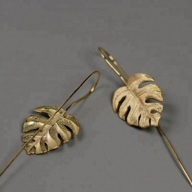 Fashion-Leaf-Silver-Dangle-gold-earring (3)